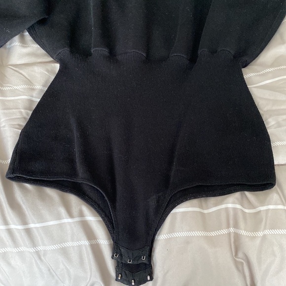 Black VLTN Hoodie Bodysuit - Picture 4 of 8